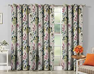 Buy SOUMYA Polyester Floral Grommet Window Curtain, Window - 5 Feet ...