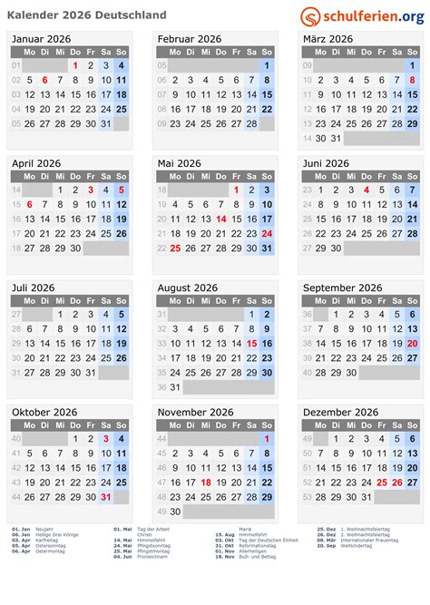 2026年の無料カレンダー｜日曜と月曜始りの2様式をダウンロード | Excel・Word基礎講座とテンプレート