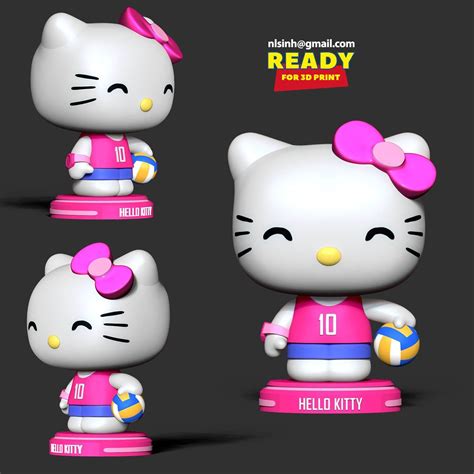 Hello Kitty Play Volleyball - 3D Model by Sinh Nguyen