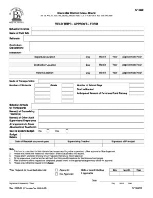 Bluewater District School Board FIELD TRIPS - APPROVAL FORM - Esp Bwdsb ...