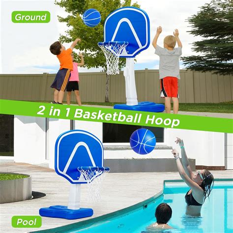 Pool Basketball Hoop Poolside, Height Adjustable Swimming Pool ...