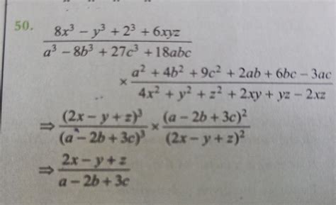 Simplify: 8x3 y3+z3+6xyz a3-8b3+27c3 +18abc / 4x^ 2 +y^ 2 +z^ 2 +2xy+yz ...