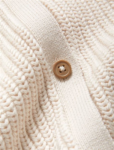 Buy Pure Cotton Knitted Cardigan (0-3 Yrs) at Marks & Spencer
