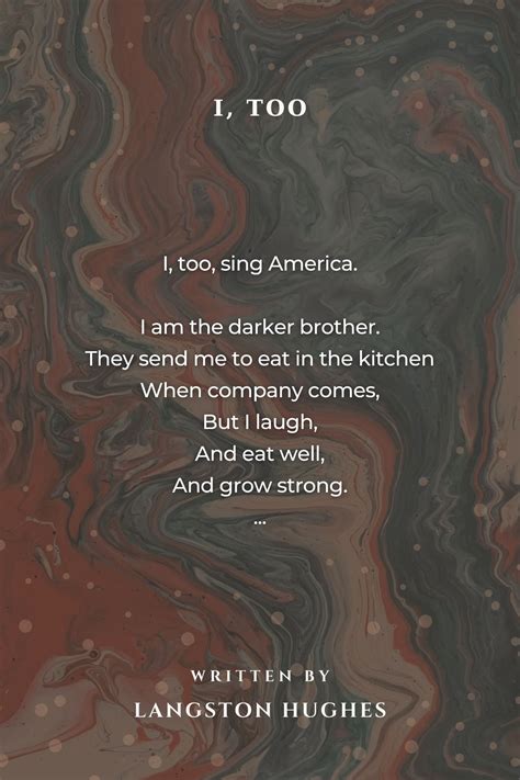 Langston Hughes I Too