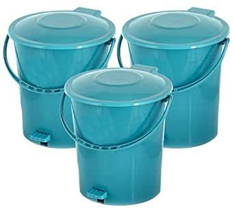 Kuber Industries 3 Pieces Plastic Dustbin Garbage Bin with Handle, 10 ...