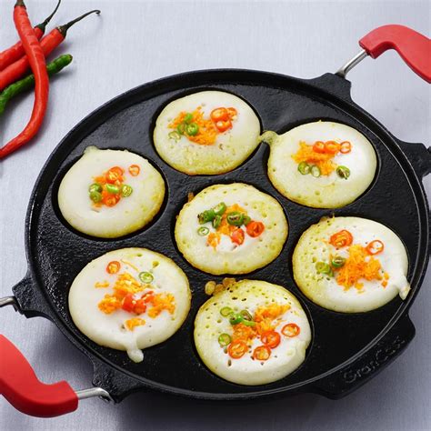 Buy Grancast Cast Iron Uttapam Pan | 7 Cavity | Pancakes | Non Stick ...