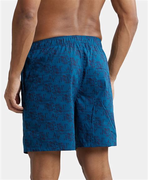 Buy Super Combed Mercerized Cotton Woven Printed Boxer Shorts with Side ...