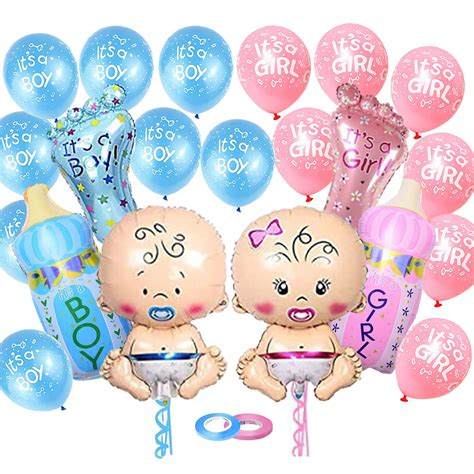 AMFIN Foil (Pack Of 28) Baby Shower Balloons Combo Baby Shower ...