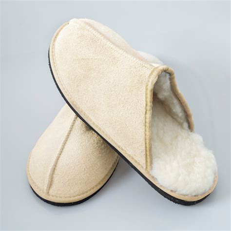 Mule Sheep skin Slippers - Beige – the mohair mill shop