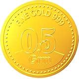 Kundan 24k (995) 0.5 gm Yellow Gold Coin : Amazon.in: Fashion