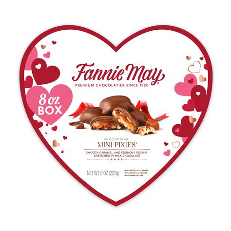 Fannie May Mini Pixies Milk Chocolate Valentine's Day Heart Gift Box ...