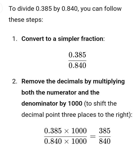 how to divide 0.385/0.840 - Brainly.in