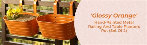 ExclusiveLane 'Glossy Orange' Garden and Balcony Decorative Metal ...