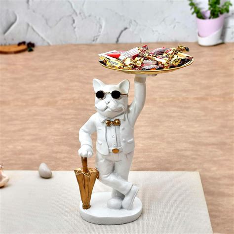 Buy Balaji Creation Jaipur Standing White Bull Dog Sculpture for ...