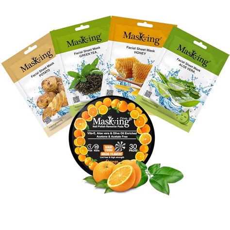Buy MasKing Beauty Facial Sheet Mask with Real extract of Potato, Green ...
