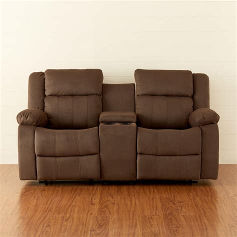 Buy Denver Faux Leather 2-Seater Recliner with Console and Glider ...