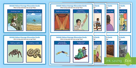 British Values Courage Discussion Cards (teacher made)