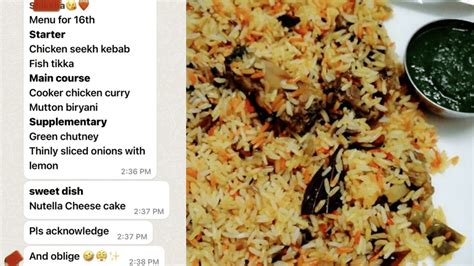 From starters to desserts, hostel girl send long list of foods she is ...
