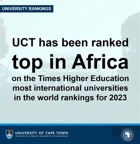 UCT held its place as the top university in Africa on the Times Higher ...