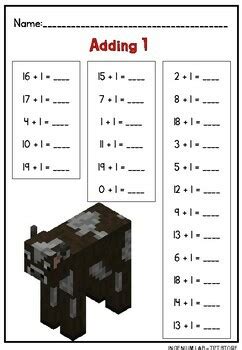 Image result for Minecraft Math Addition Worksheets