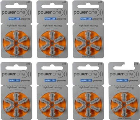 Power one Hearing Aid Batteries Size 13, Pack of 7 Strips MERCURY FREE ...