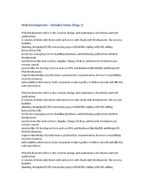 Web Development Comprehensive Notes (CSE 101) - Studocu