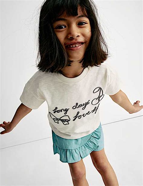 Buy Pure Cotton Love Life Slogan T-Shirt (2-8 Yrs) at Marks & Spencer