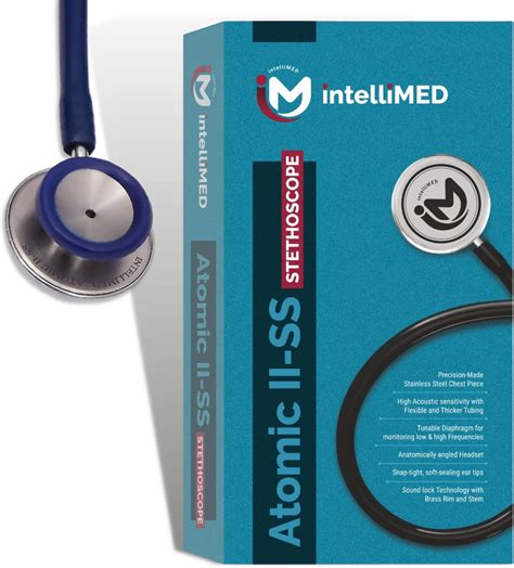 intelliMED Atomic II-SS Stethoscope, 5 Year Warranty, Stainless steel ...