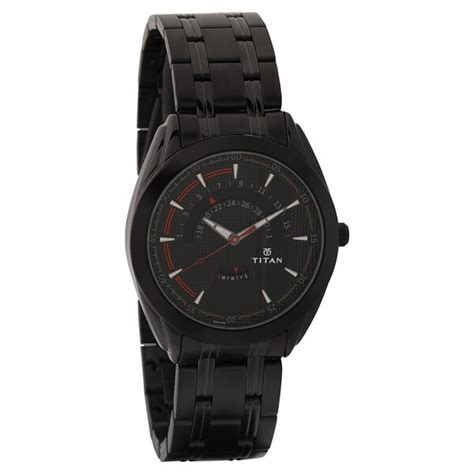 Buy Online Titan Purple Black Dial Analog with Date Metal Strap Watch ...