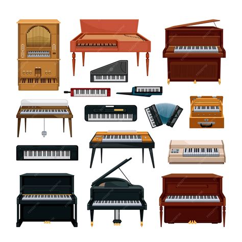 Premium Vector | Collection of keyboard musical instruments