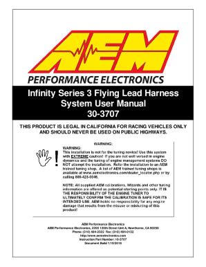 Fillable Online AEM Series 3 Flying Lead Harness 96' Length Pre Wired ...