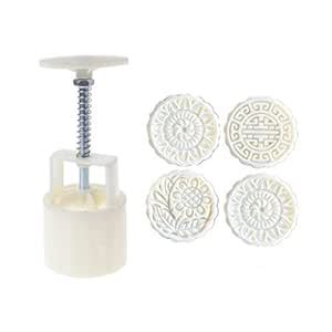 Buy Mahakal Lifestyle 4pcs 3D Flowers Stamps Moon Cake Decor Mould ...