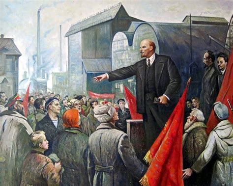 1917 Russian Revolution - Lenin Rallying the revolutionary workers and ...