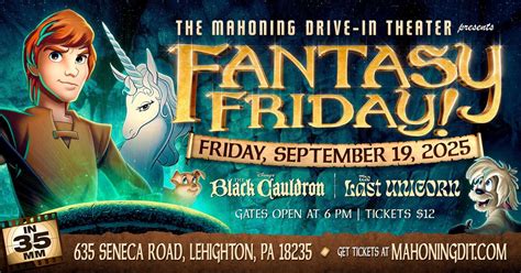 Fantasy Friday: BLACK CAULDRON & LAST UNICORN (on 35mm), 635 Seneca Rd ...
