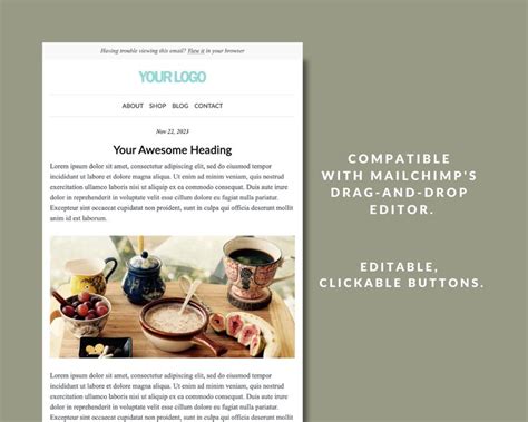 Buy Responsive HTML Email, Mailchimp Email Newsletter Template, Send ...
