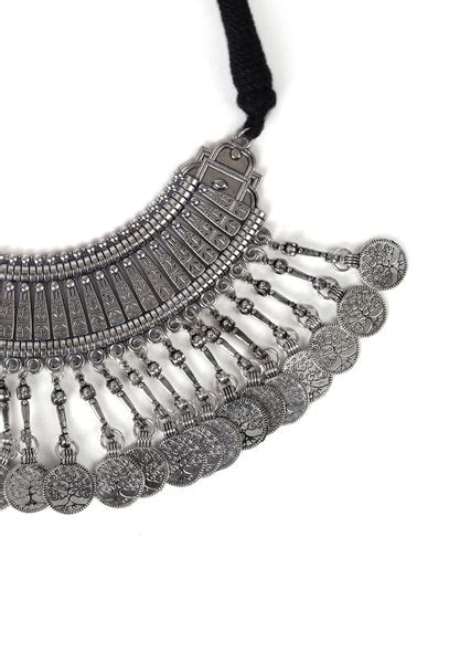 German Silver Designer Hasli With Coin Choker Necklace For Women – TJORI