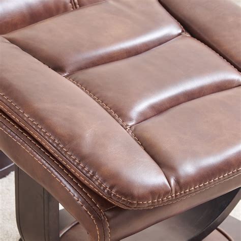 Buy Tiago Half Leather 1-Seater Revolving Recliner with Foot Stool ...