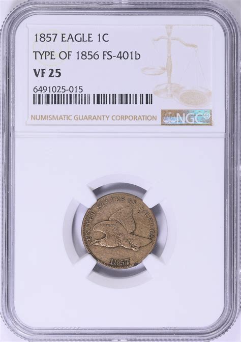 1857 Flying Eagle Cent Obverse of 1856 FS-401b NGC VF-25 (Item 1865783 ...