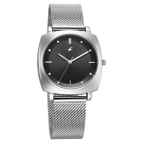 Buy Online Fastrack Stunners X Quartz Analog Black Dial Stainless Steel ...