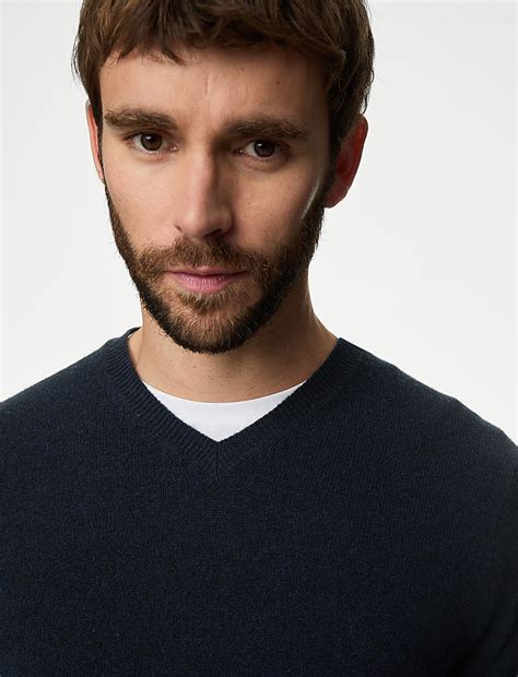 Buy Pure Extra Fine Lamsbwool V-Neck Jumper at Marks & Spencer