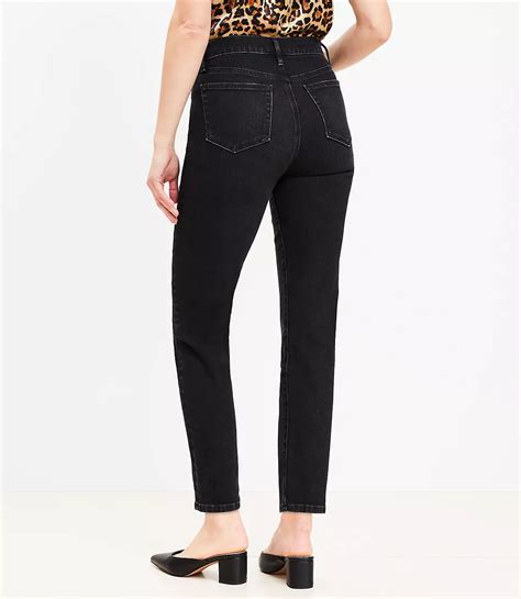 High Rise Slim Jeans in Washed Black