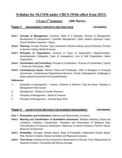 Image result for M.Com Syllabus