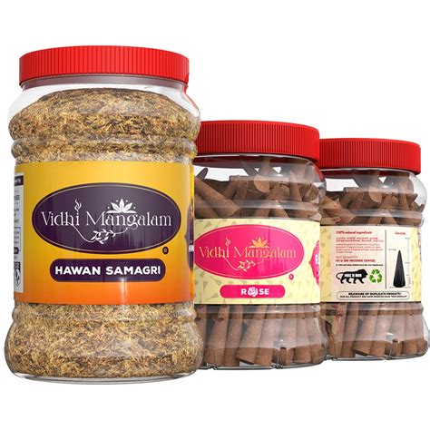 Vidhi Mangalam Dhoop Cones and Hawan samagri for Pooja - Dry Incense ...