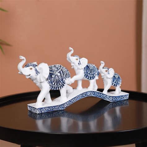 White Elephant Family Showpiece Online - Premium Decor Object | Nestasia