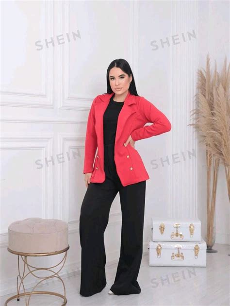 RGSR MODA Blazer Feminino Alongado Em Alfaiataria Acinturado Com Botões ...