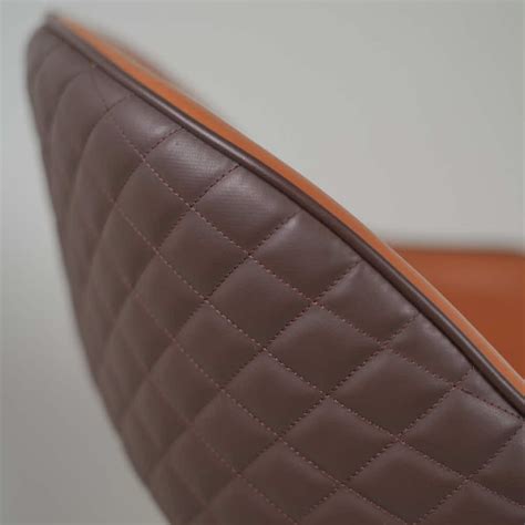 Buy Mark Leather Dining Chair in Orange For Restaurant – Gharnish