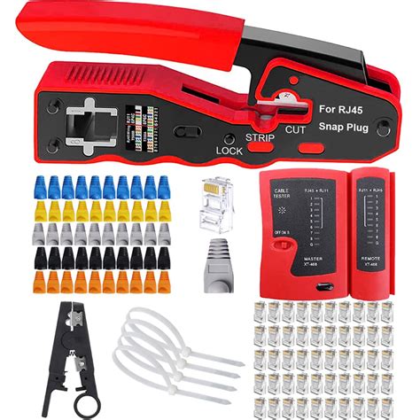 TAIWAIN Cat5/Cat5e/Cat6 Crimp Network Cable Cutter Tool Set, RJ45/RJ11 ...