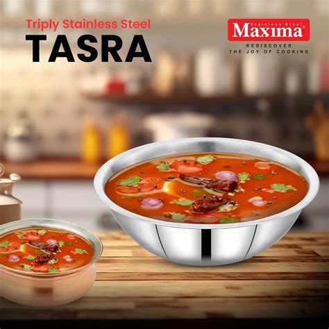 Triply Steel Tasla | Triply Tasla with Lid | Maxima Kitchenware