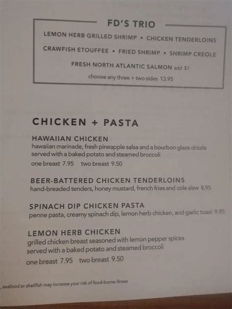 FD's Grillhouse Menu - Updated November 2025