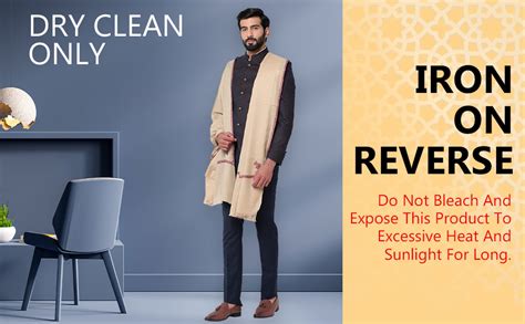 Buy Weavers Villa Men's Embroided Border Kunj Pure Wool Lohi/Woollen ...